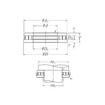 140TMP93 NSK Thrust Roller Bearings