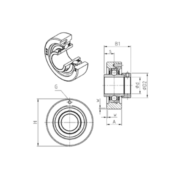 EXC309 SNR Bearing Units #1 image